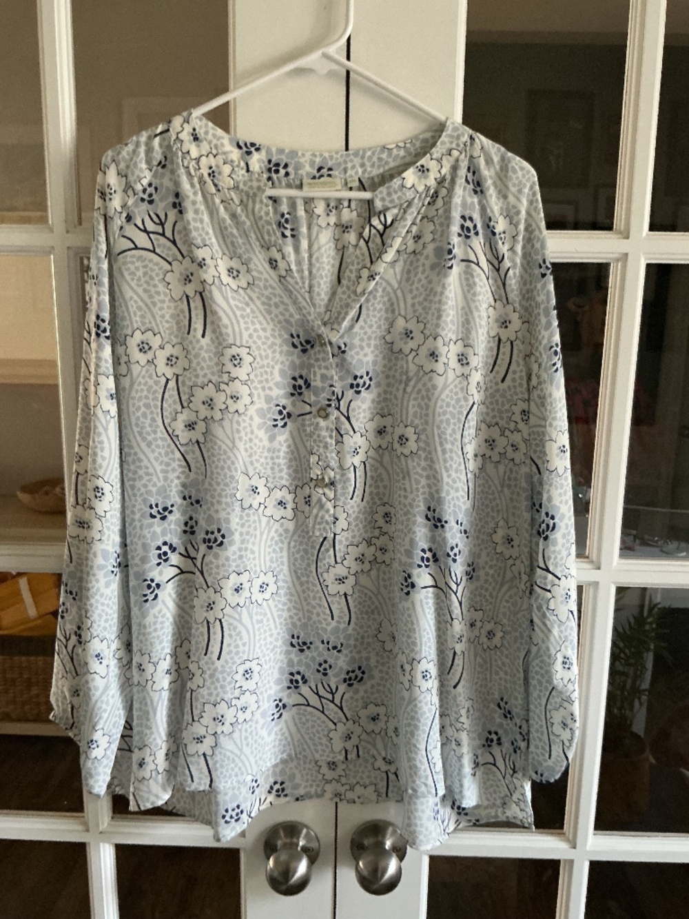 Spartina 449 100% Silk Floral Cora Blouse - XXL